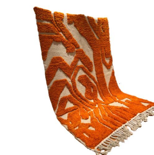 Modern Abstract Designer Hand Knotted Cotton Area Rugs Custom Beautiful Colors Eco Friendly Waterproof Stain Resistant PET