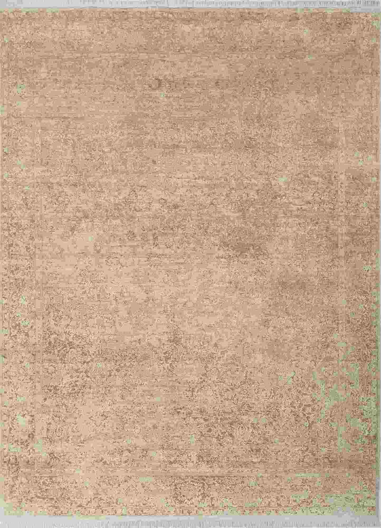 hand knotted wool and silk Rug beige trace/beige trace rectangle