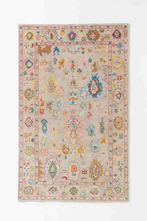 Wool Hand Knotted Persian Inspired Multi Color Rug Traditional Area Carpet for Living Room or Bedroom Decor